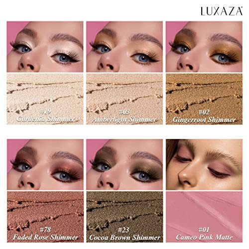 Luxaza 6pcs Shimmer Neutral Brown Eyeshadow Stick