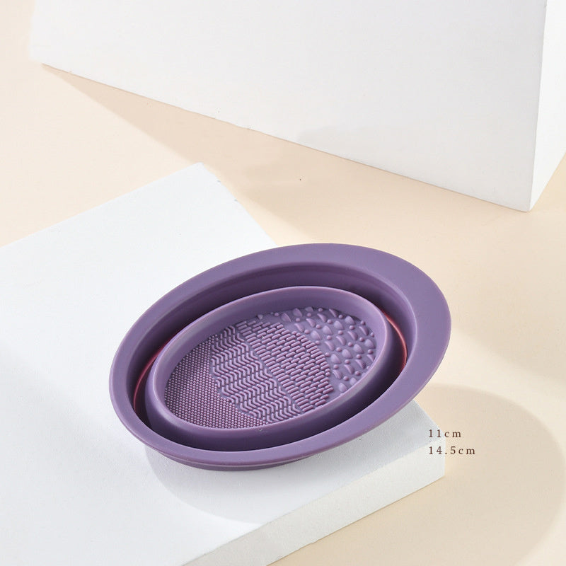 Scrubbing Plate Makeup Brush Cleaning Bowl