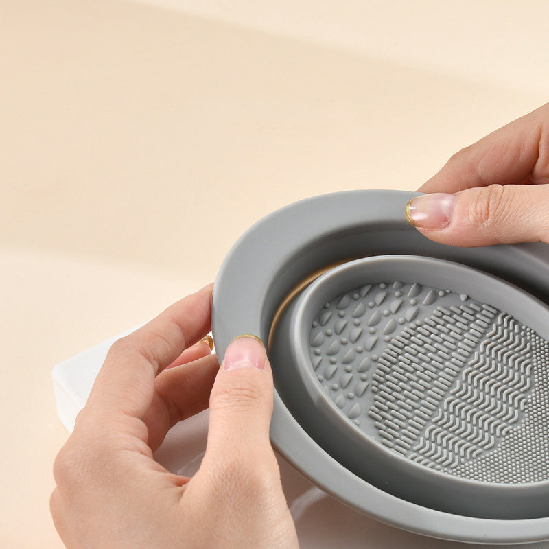 Scrubbing Plate Makeup Brush Cleaning Bowl