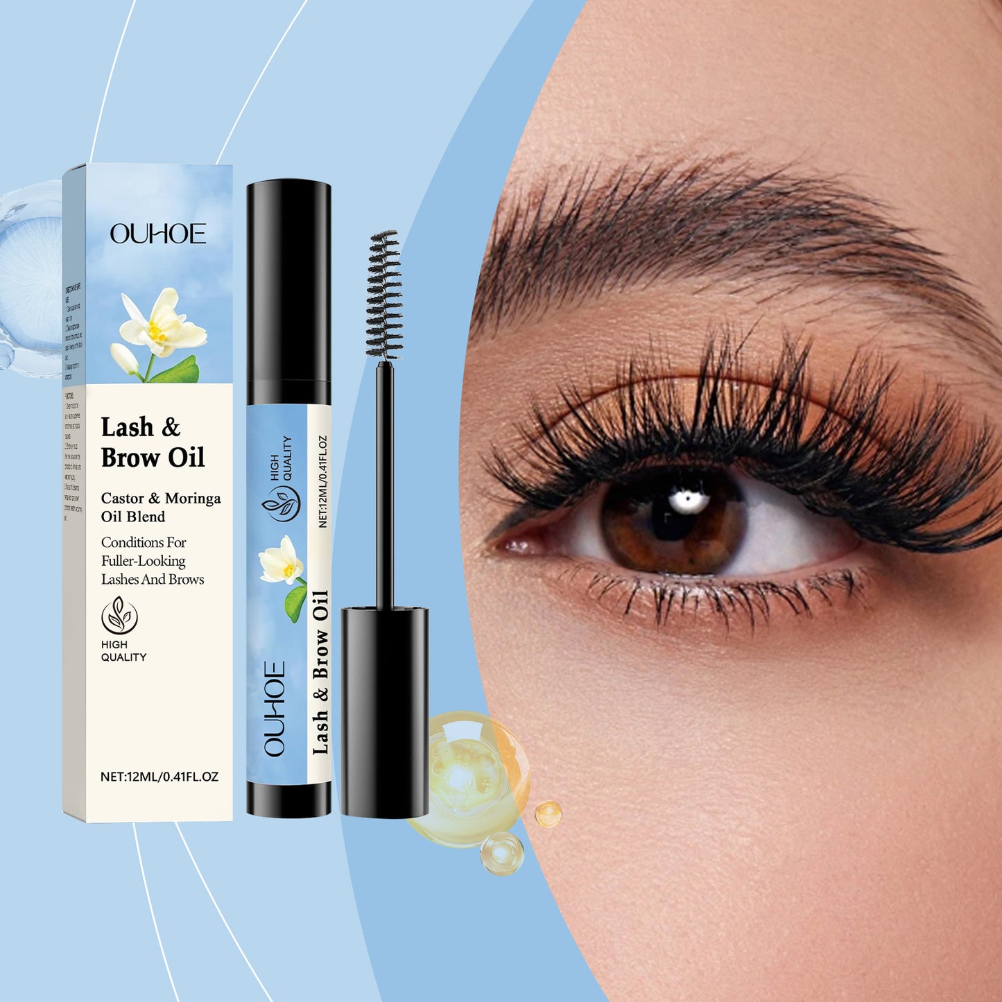 Natural Eyelash Eyebrow Care Makeup - Black
