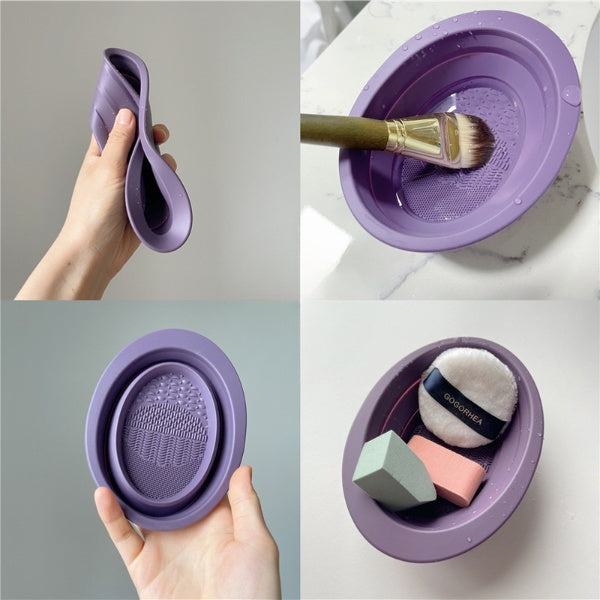 Scrubbing Plate Makeup Brush Cleaning Bowl